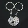 Wholesale Small Key Chain Ring Custom Logo Heart Shape Couple Metal Keychain