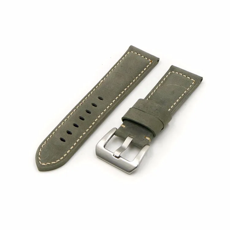 Leather watch strap genuine big buckle 22mm watch band