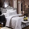 Luxury cotton embroidery hotel bedding set with jacquard