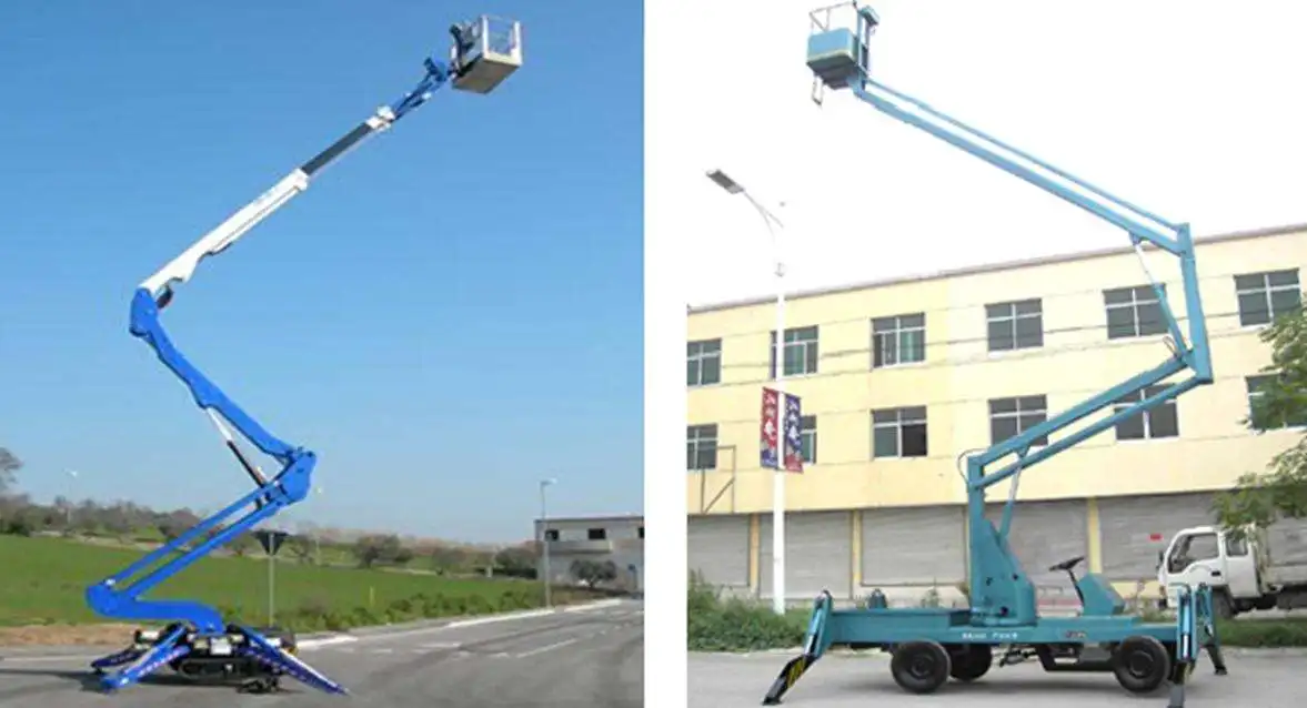 articulating man tow price mobile articulated boom lift platform nacelle outreach 4m