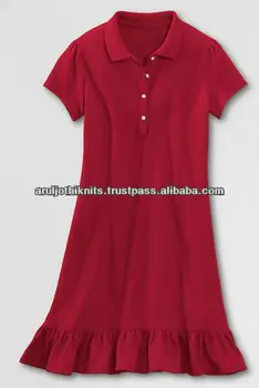 100 Cotton Girls Ruffle Bottom Polo Dress Buy Baby Girl Polo
