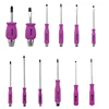 12 pieces pink go through striking cap professional and impact screwdriver set