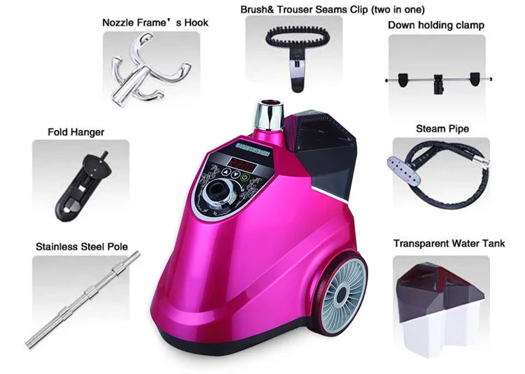 S7 Fuchsia rose best sales digital control 2200W garment steamer