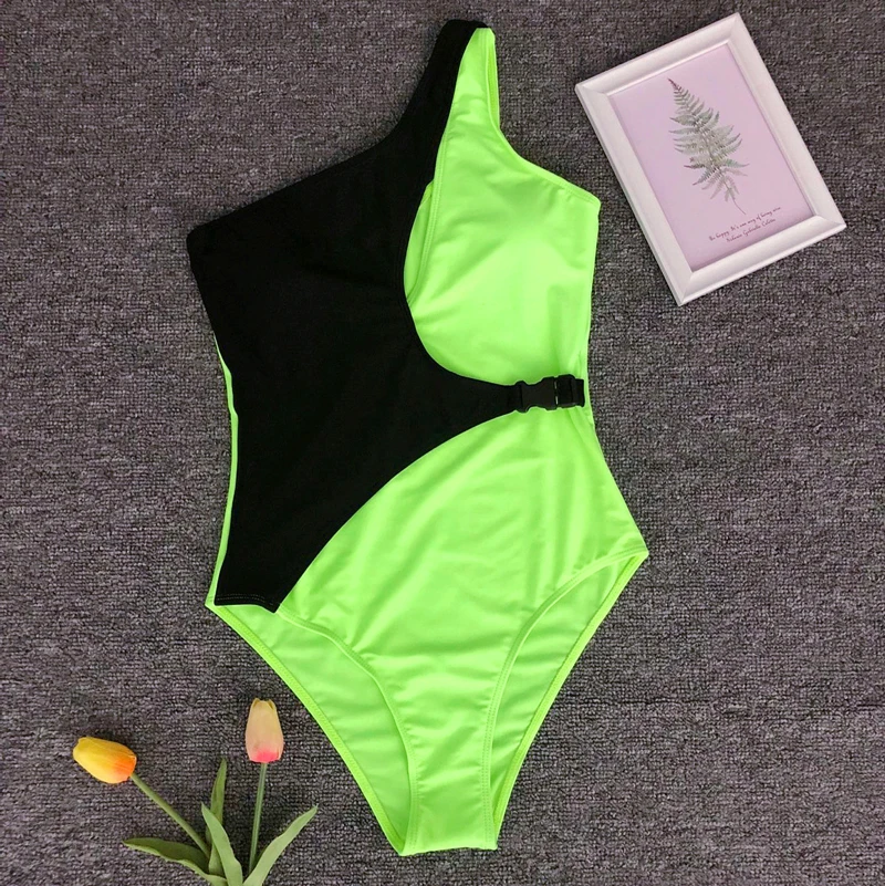 Free Shipping High Quality Custom Neon Green Color Bikini Hot Sexy Comfortable Swimwear Full 3044