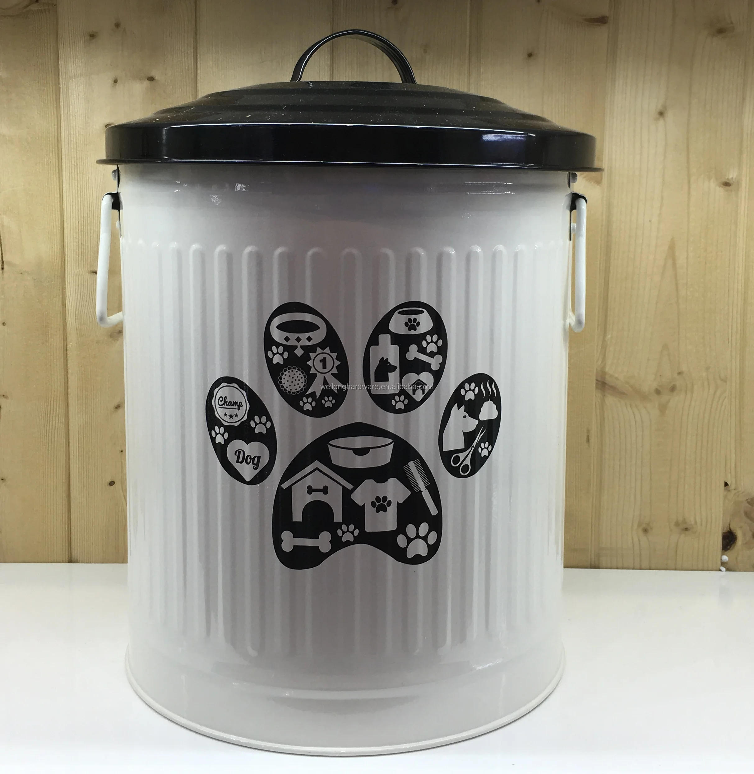 metal dog food container