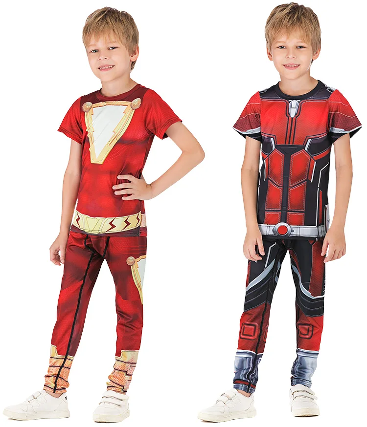 Kids superhero costume custom t shirt marvel t shirts superhero sports suit kids
