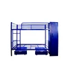 High-qualified Modern home furniture bunk bed metal double up down bed with ladder and curtain