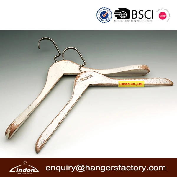 Lindon Painted Destroyed Antique White Wooden Nickel Flat Hook Hanger