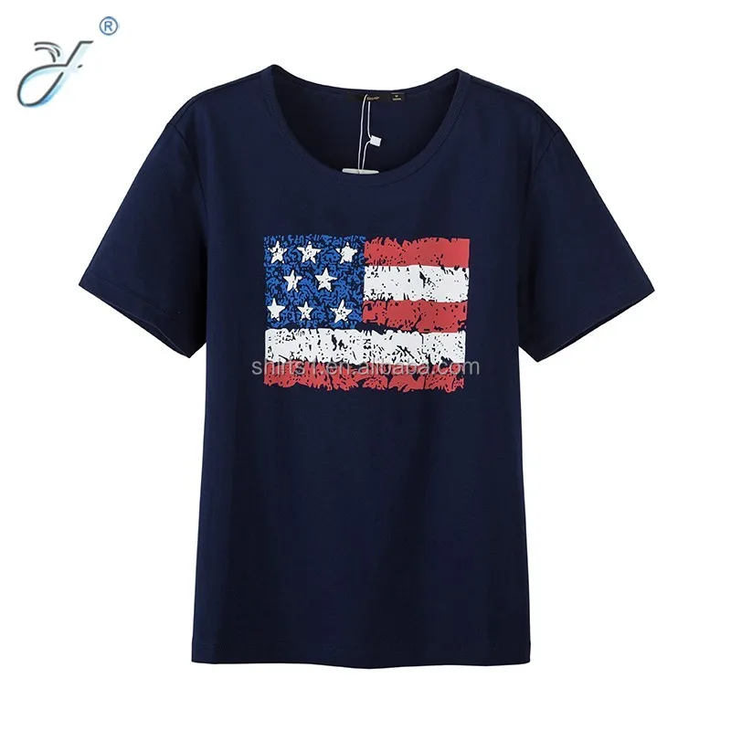 Wholesale Men's Short Sleeve Printed Usa Flag T-shirts - Buy Flag T ...