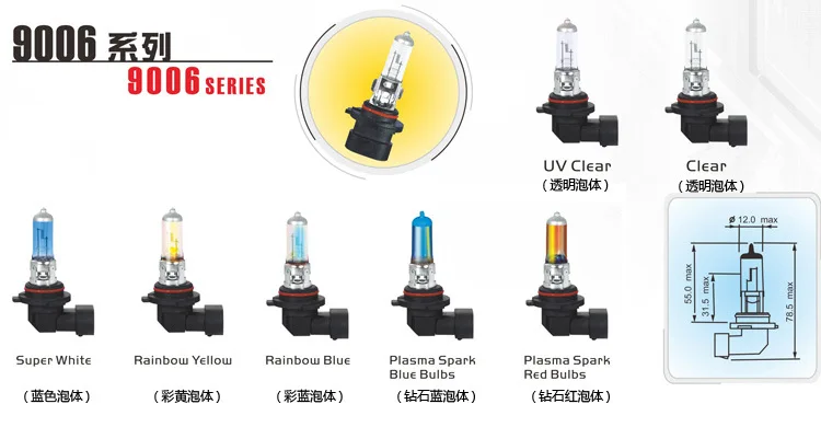 9006 12V 55W car auto bulb for HeadLight