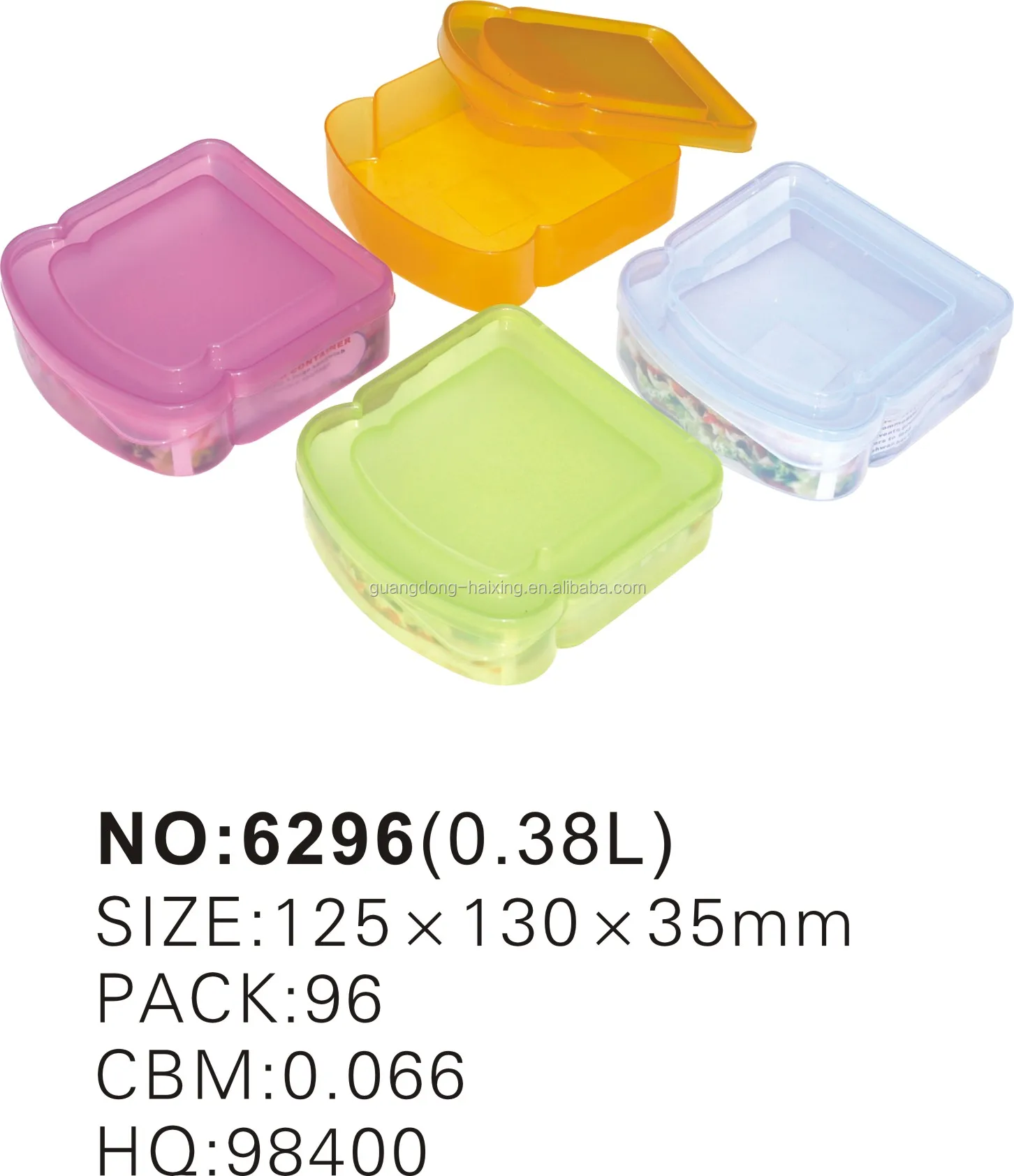Hot Selling Toasted Bread Boxes Unique Plastic Storage Sandwich Storage Container With Lid 380ml