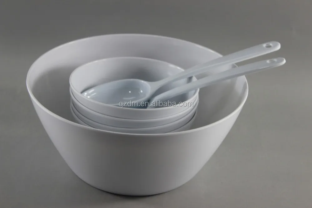 Plain White Melamine Bowl Set Of 7 Piece