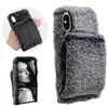 Rabbit Hair Wristband Phone Case For iPhone 7 8 6s Plus Case Cute Warm Fur Soft TOY Plush Cover For Iphone X XS Max XR