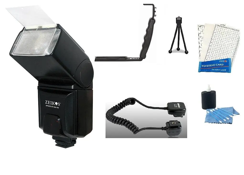 Rotating Flash Bracket Grip BP MicroFiber Cleaning Cloth D800E DSLR I-TTL Off Camera Shoe Flash Cord FOR Nikon D5200 D5300 D3200 D5100 D200 D100 D700 D70S D80 D70 D50 D5000 D3000 D300S D90 D40 D40X D60 D3 D2H D3X D7000 D3100 D5100 D800