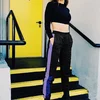 SP2206A New Design Purple Side Split Joint High Waist Pants