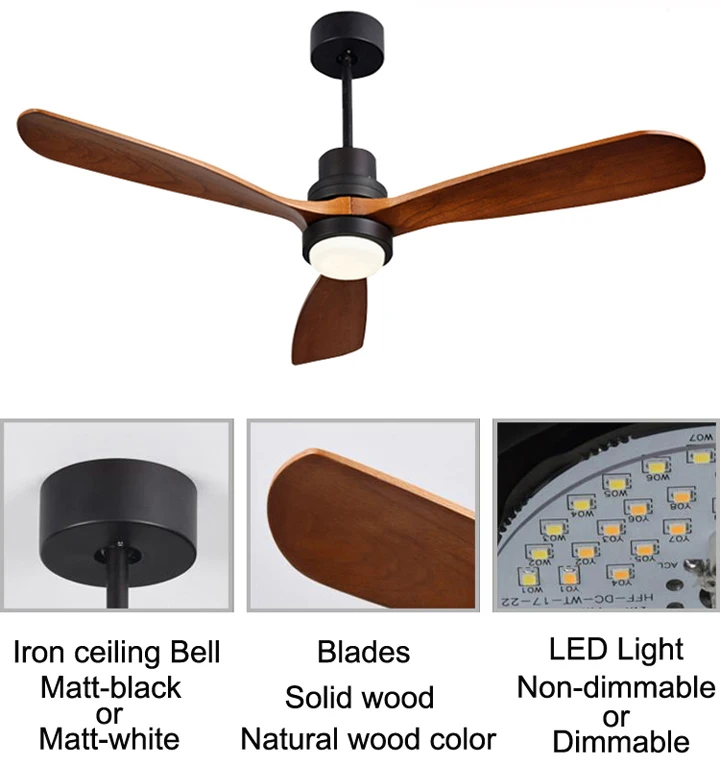 120v wood blades ceiling fans light 52-1801