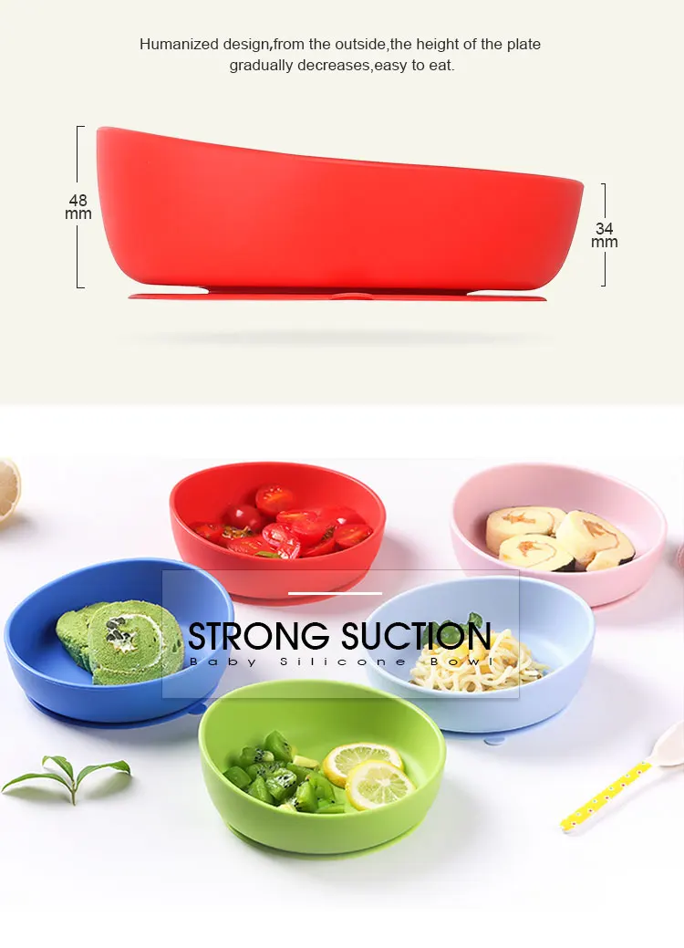 Free Sample Free Shipping Baby Suction Bowl, Silicone Baby Bowl Set, Baby Silicone Bowl Mat