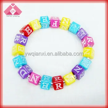 Fashion Plastic Letters Beads Bracelet Qxbr11067 Fashion Plastic Letters Beads Bracelet Qxbr11067
