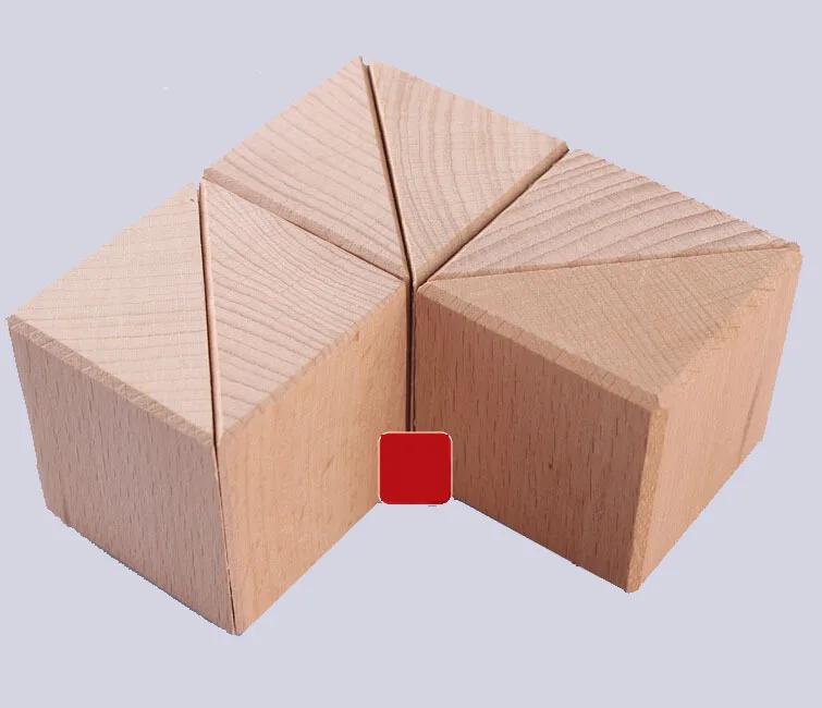 60*45*30mm Teaching Aids Material Unfinished Wooden Craft Triangle 