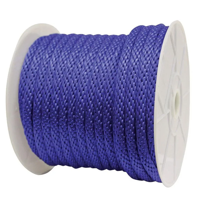 High performance customized package and size polypropylene solid braided anchor line rope for sailboat, yacht marine rope