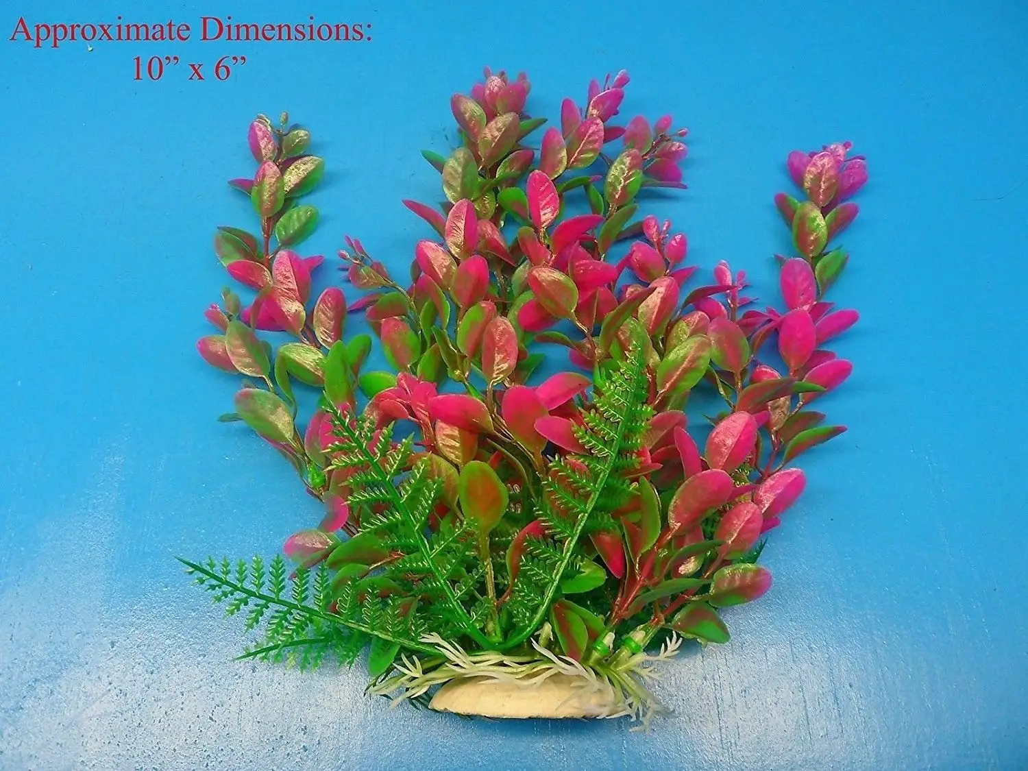 Azaina_atl AQUARIUM DECORATION - PLASTIC PLANT W HEAVY BASE 94255 10" H x 6"