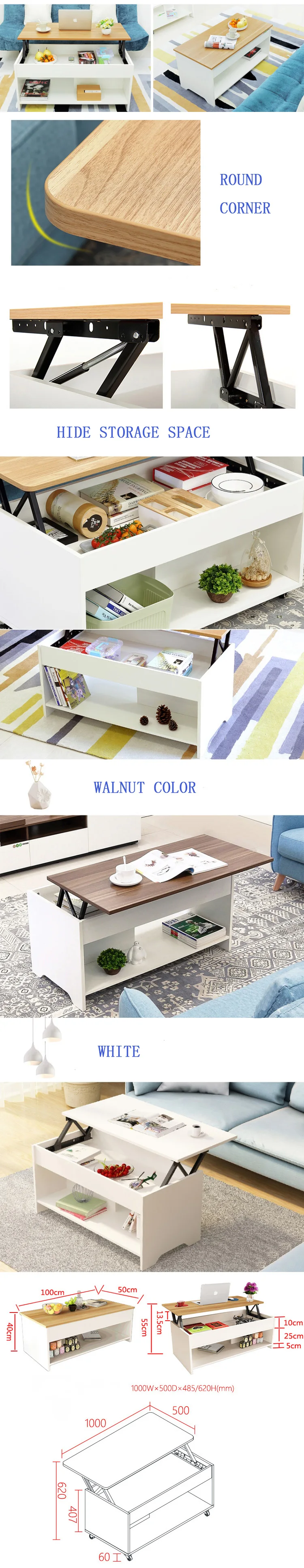 Living Room Furniture Small Modern Wooden White Multifunctional Lift Up Coffee Table Lift Top Coffee Table Buy Lift Up Table Multifunctional Lift Top Coffee Table With Storage Multifunction Coffee Table With Lift