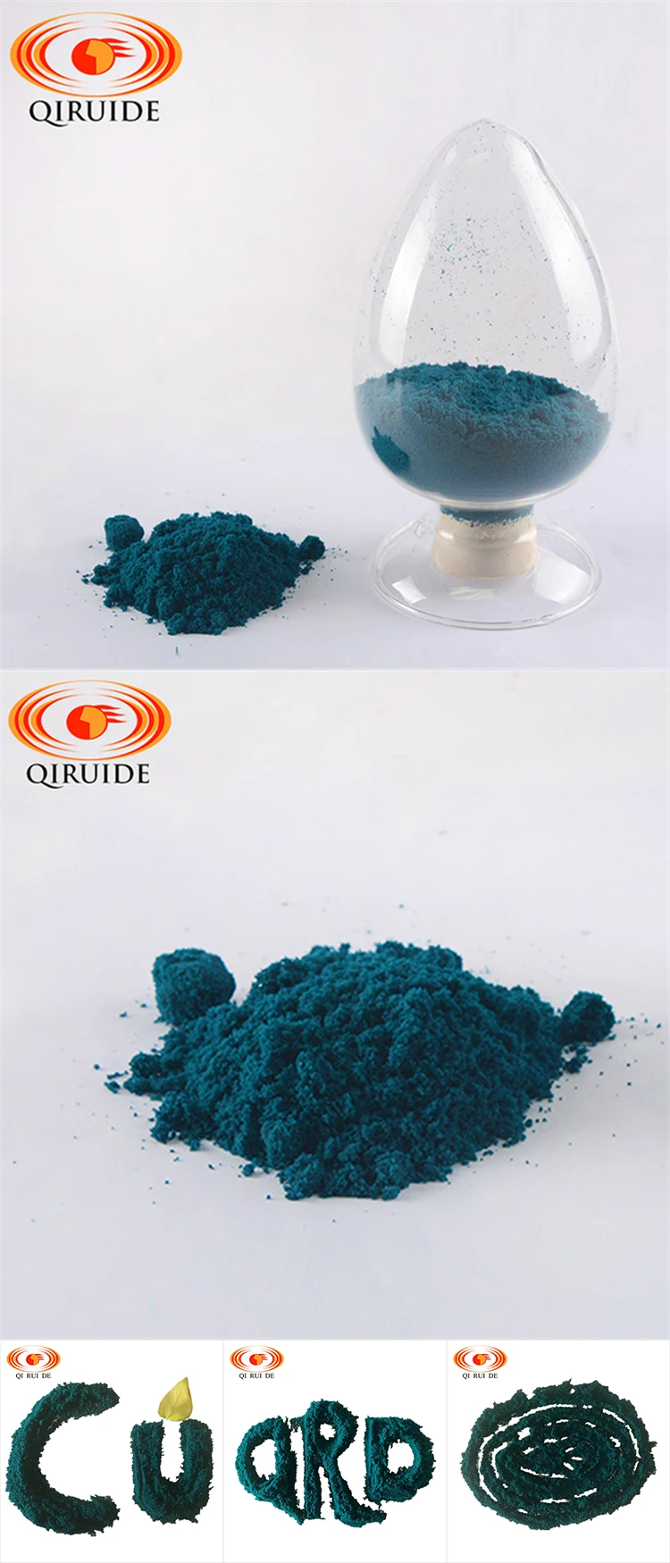 Qiruide 2830 Industrial Grade Bluegreen Monoclinic Crystal Cu(ch3coo
