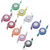 Clear Retractable Nylon Braided Flat Micro USB Data Cable for Charging