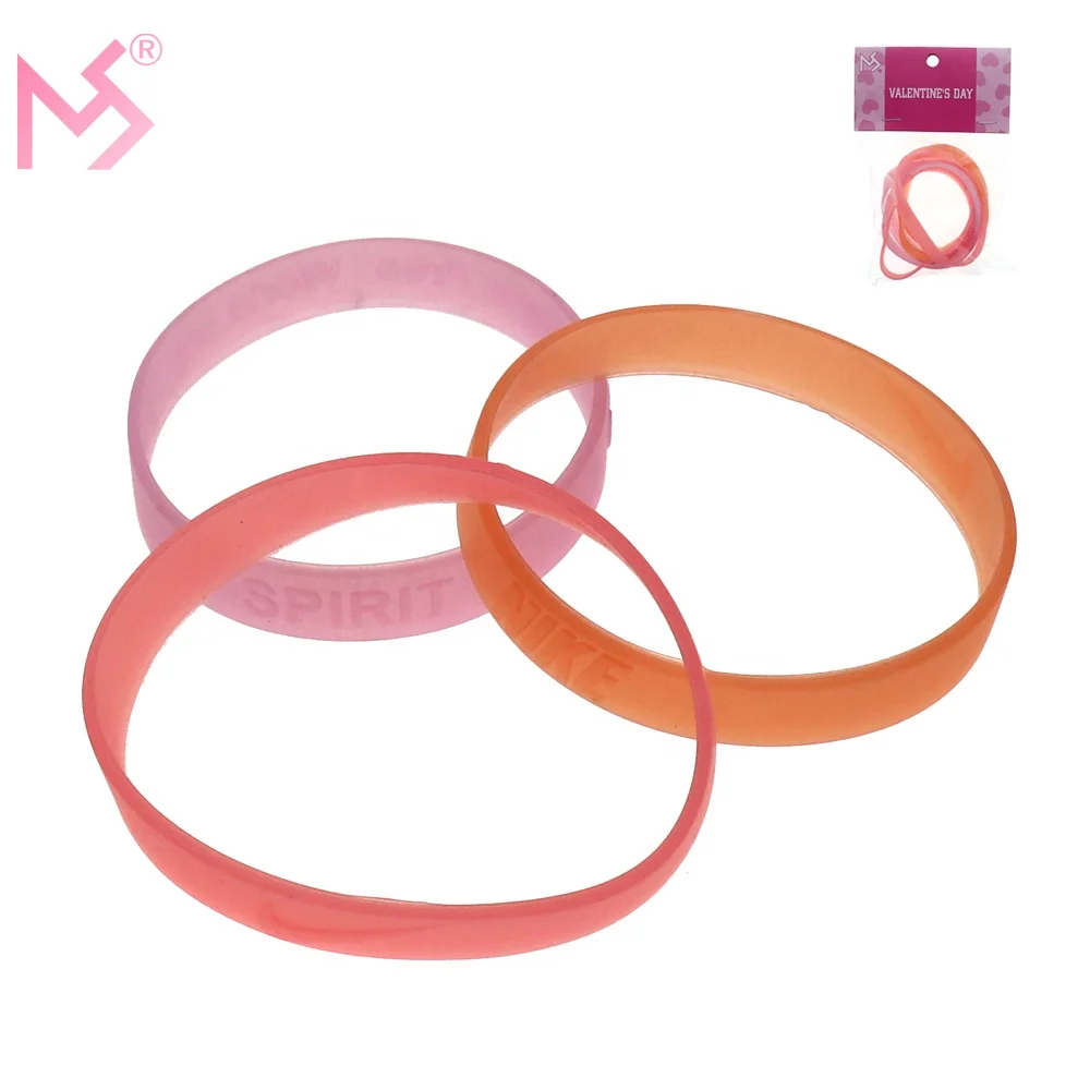 Valentine's Gifts Transparent Colorful Plastic Bracelet Toys For Girls ...