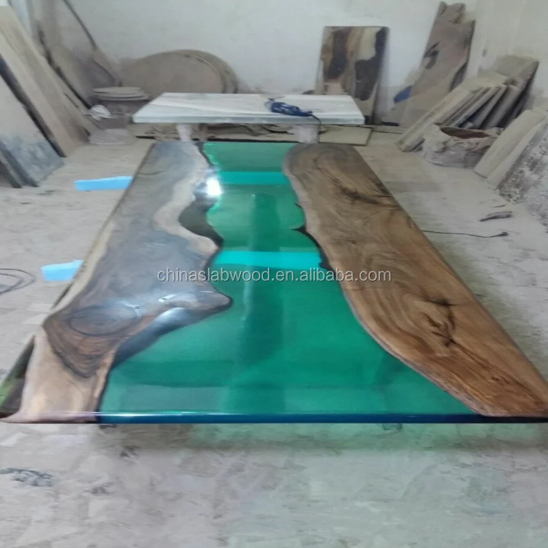 Top Glass Epoxy Resin Wood Table And Coffee Table