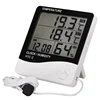 HTC-2 electronic hygrometer with wire probe indoor and outdoor baby clock alarm clock dual temperature with suction cup