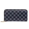 Checkered Zip Around Wallet Rfid Blocking Plaid Long Purse Card Holder Organizer Wallet For Men