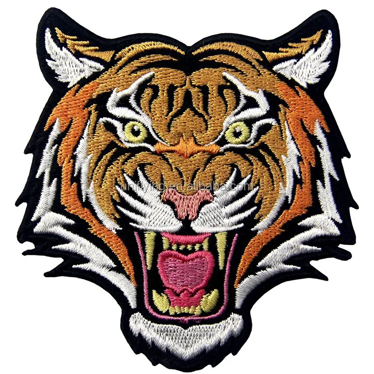 The Roaring Bengal Striped Tiger Embroidered Badge Iron On Sew On Patch