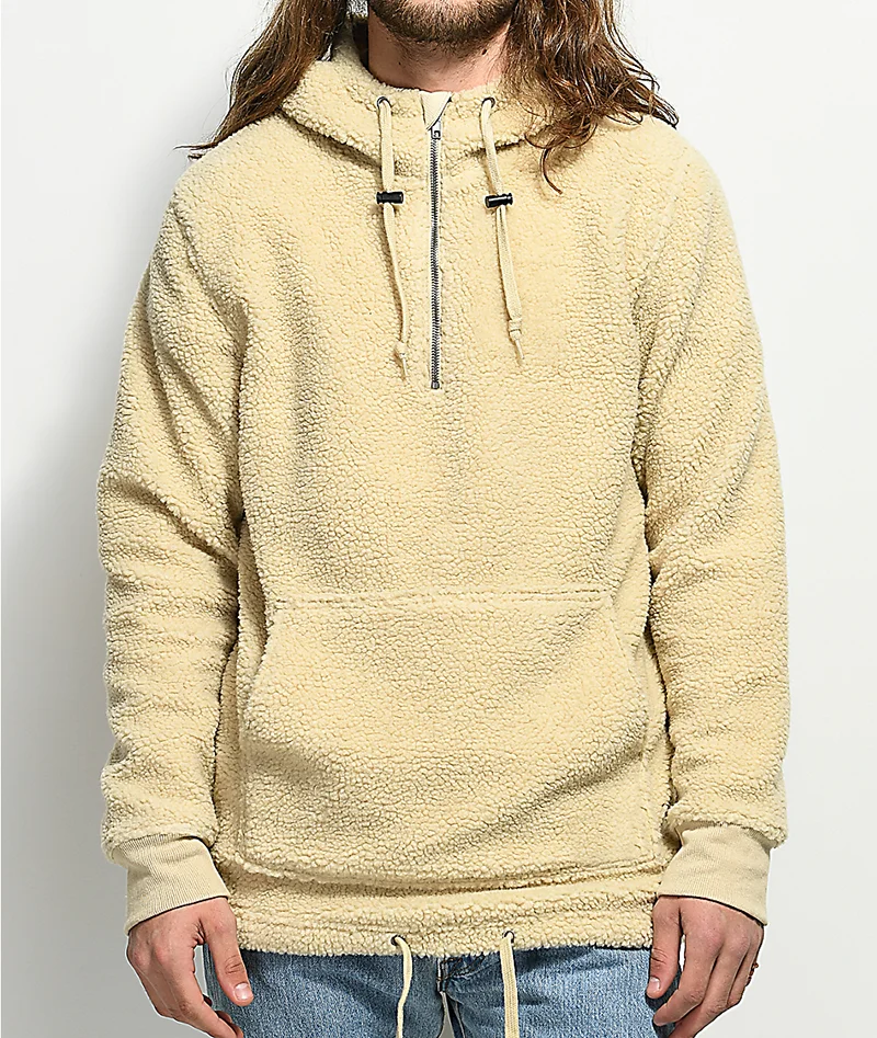 sherpa hooded pullover