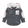 RTS fall kids hoodies top color blocked floral printed boys coat