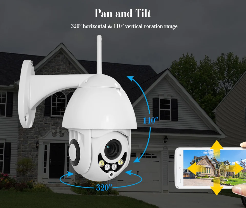 Newest 5x 1080p Wireless Dome Ptz Outdoor Ip Camera Ap Mode Auto