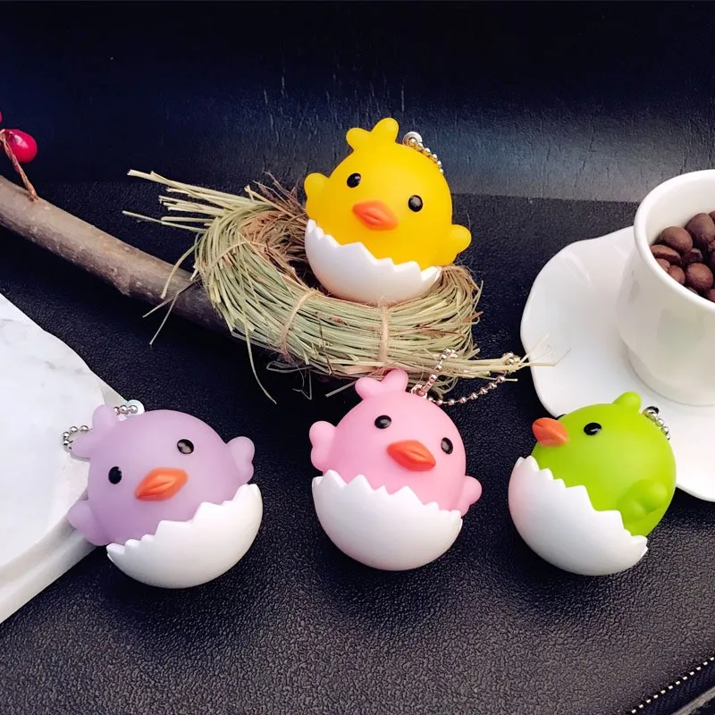 factory direct sale new cartoon eggshell chicken car keychain