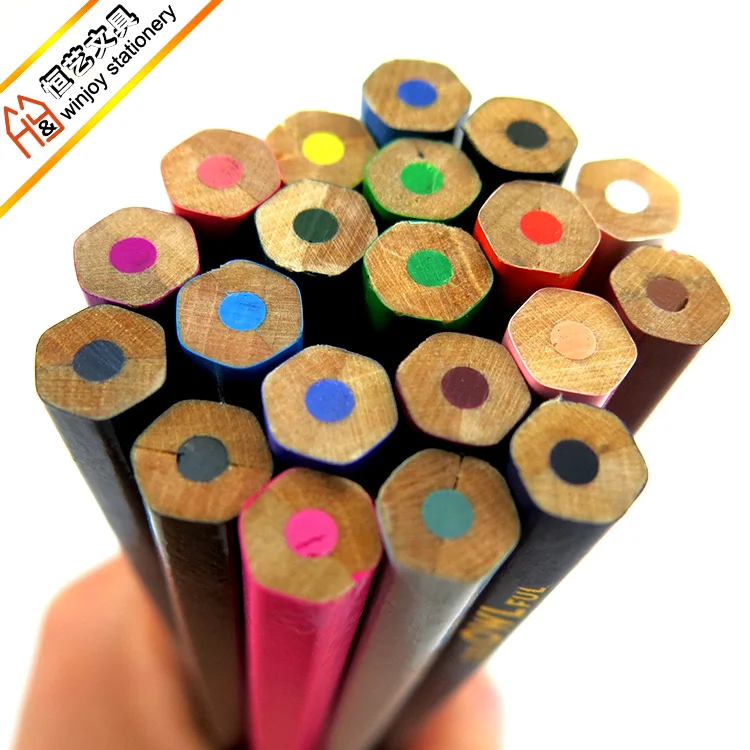 Custom Cheap 24 Color Pencil Set,Wooden Drawing Color Pencil Pack In
