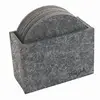 grey color felt coaster felt placement