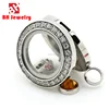 china factory 316l stainless steel jewelry Mini glass locket D20mm CNC setting with shinning diamond