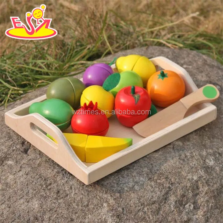 wooden cutting fruit set