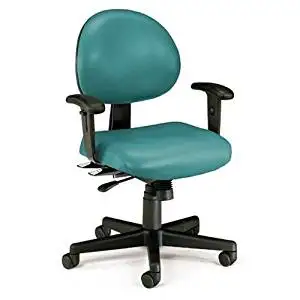 OFM 241VAMAAHF605 Navy 24 Hour AntiMicrobial/AntiBacterial Vinyl Task Chair with Arms/Hard Floor 241VAMAAHF