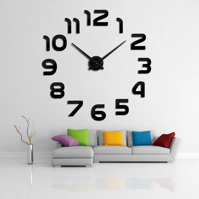 2017 New Clock Watch Wall Clocks Horloge 3d Diy Acrylic Mirror Stickers ...