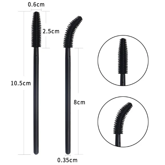 Ecofriendly Disposable Mini Mascara Brush Head Silicone Eyelash Brush