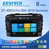 Most professional in-dash 8 inch car multimedia for Kia Sorento 2014 2015 car dvd gps with car monitor 3G Wifi Bluetooth Radio