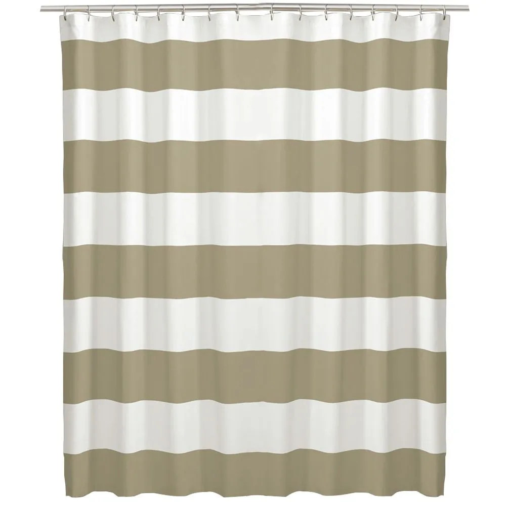 Brown Stripe Hemp Polyester Shower Curtain Buy Polyester Shower