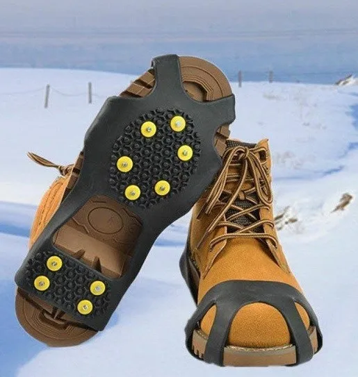 ледоступы для обуви ice grippers 00110430. антигололедные шипы shoe spikes. противоскользящие накладки на обувь спортмастер. наклейки на обувь от гололеда. ледоступы snow claw.