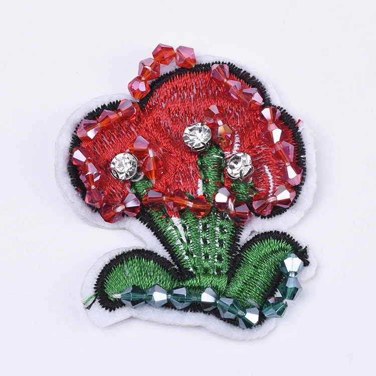 Wine Glass Cup Shaped Pink Sequins Embroidery Sew Iron On Patches Badge Applique