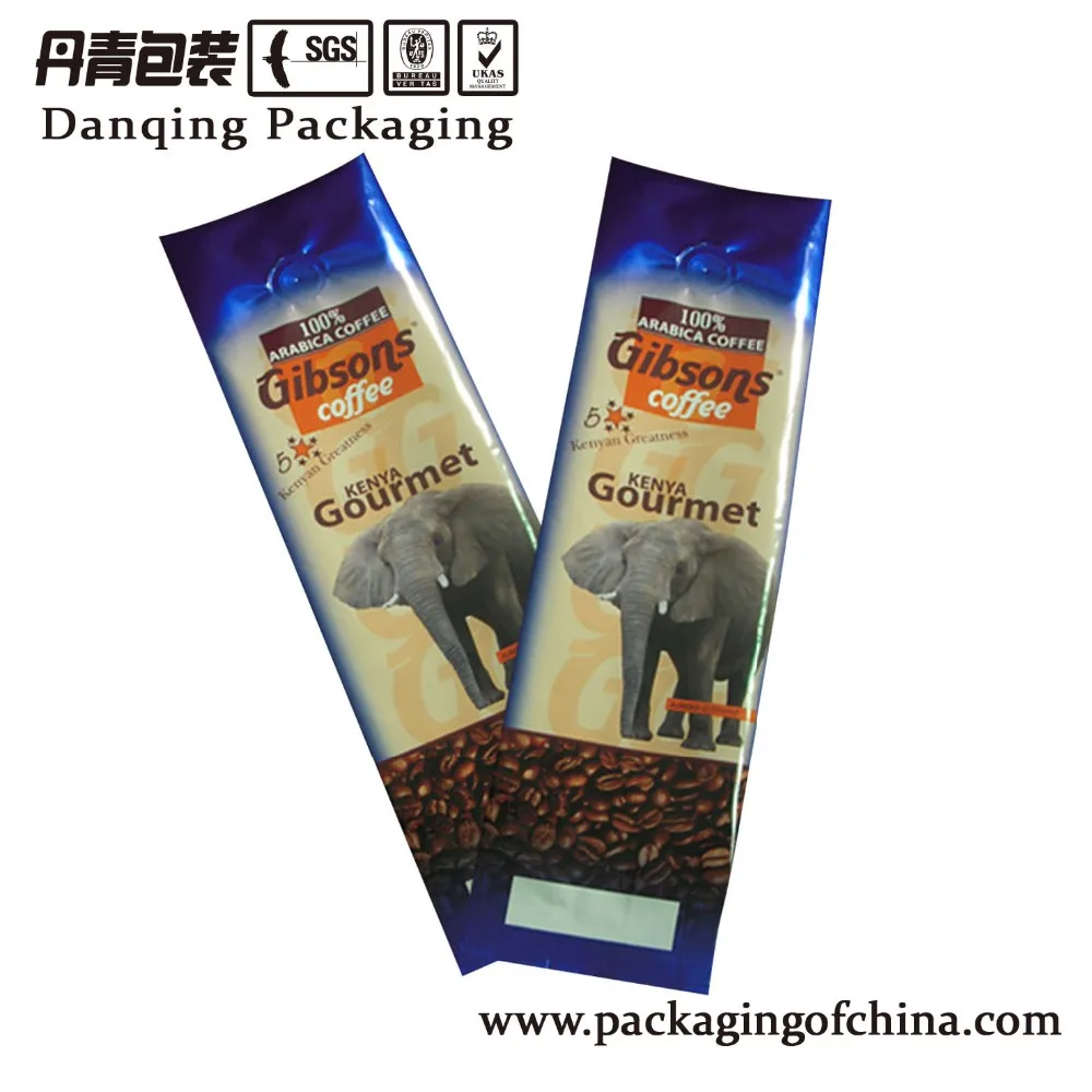 DQ PACK food packaging side gusset Coffee bag with valve/Coffee packaging bag with tear notch zipper