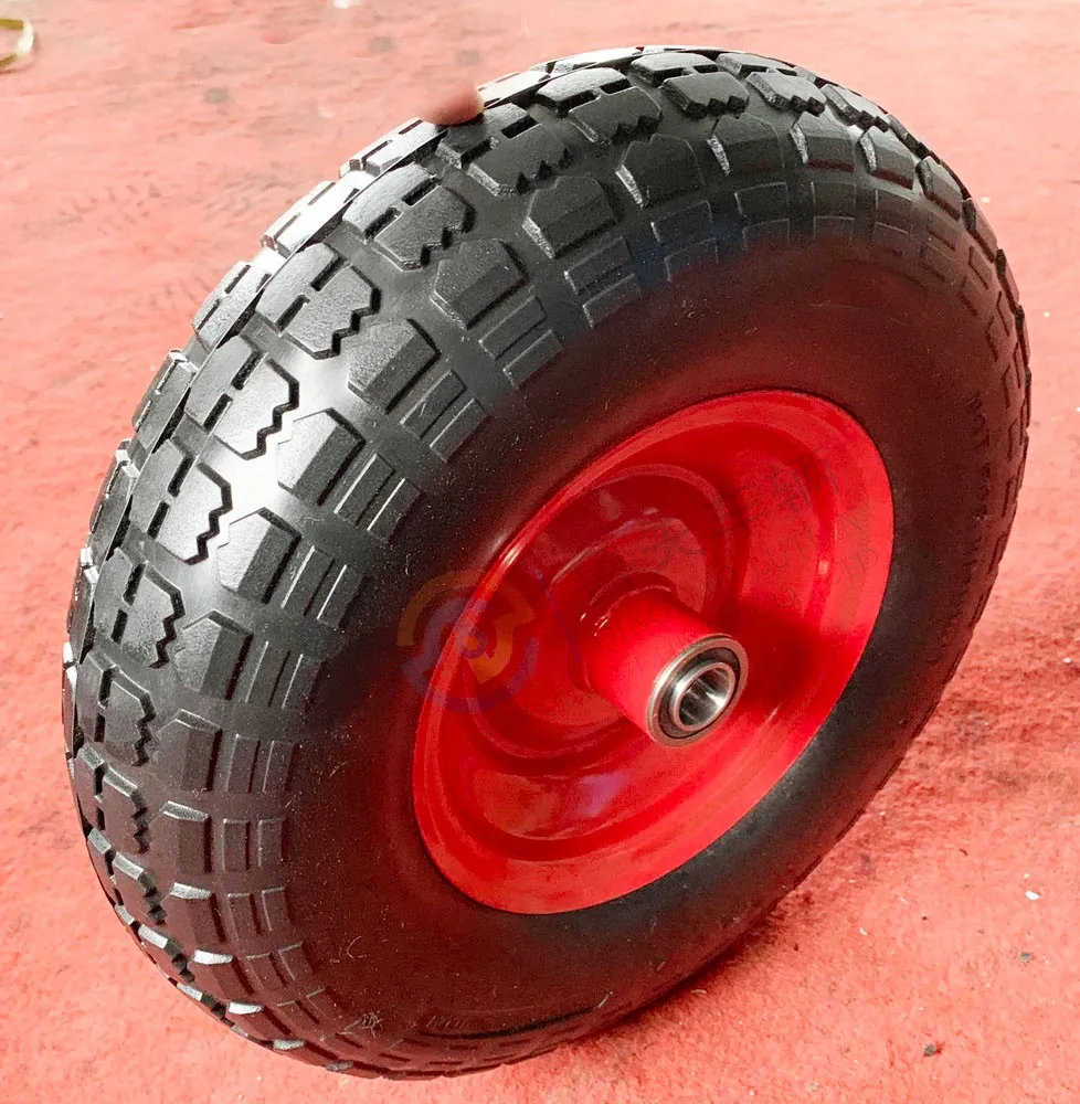 13 Inch Flat Free Pu Foam Tyre With Plastic Core 4.006 Heavy Duty